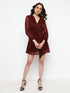 Serena Wine Moonlight Wrap Mini Dress