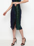 Bella Emerald Green Sequin Darted Midi Skirt