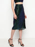 Bella Emerald Green Sequin Darted Midi Skirt
