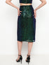 Bella Emerald Green Sequin Darted Midi Skirt