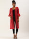 RED SHEER OPEN FRONT LONGLINE SHRUG