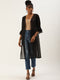 BLACK SHEER OPEN FRONT LONGLINE SHRUG