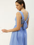 SOFIA BLUE SCALLOP TIE BACK MINI DRESS