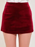Moira Maroon Velvet Mini Skirt