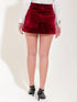 Moira Maroon Velvet Mini Skirt