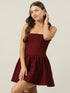 Ariel Maroon Corset Mini Dress