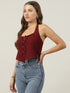 Sylvie Maroon Halter Neck Sleeveless Vest