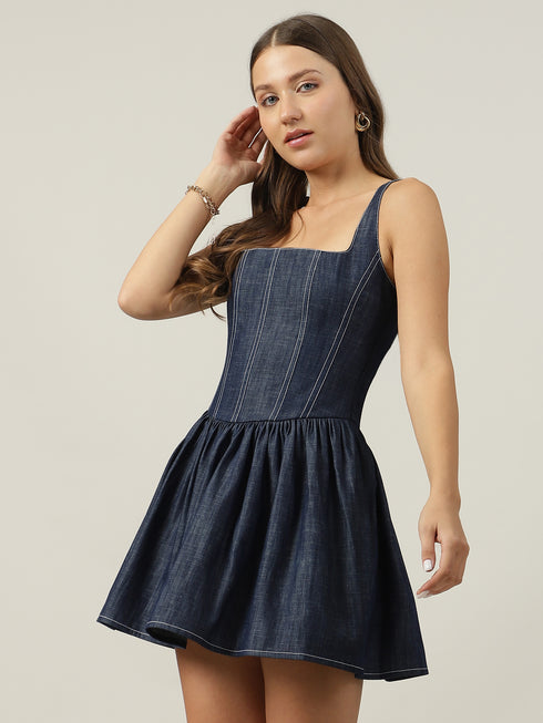Ariel Denim Corset Mini Dress