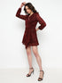 Serena Wine Moonlight Wrap Mini Dress