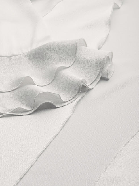 CREAM BUBBLE SATIN OPEN FRONT LONGLINE SHRUG