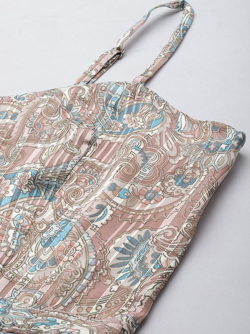 Kiara Grey Lurex Spaghetti Front Slit Maxi Dress