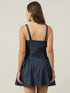 Flora Denim Tie Front Mini Dress