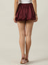 Maya Maroon Satin Balloon Skirt