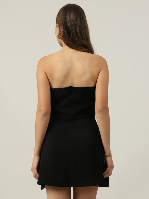 Polly Black Strapless Mini Dress