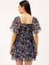 Coco Navy Flutter Sleeve Mini Dress