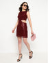 Kimberly Wine Cut Out Mini Dress