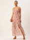 Kiara Pink Spaghetti Front Slit Maxi Dress