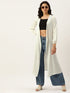 CREAM BUBBLE SATIN OPEN FRONT LONGLINE SHRUG