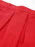 RED MOSS CREPE BOX PLEAT MIDI SKIRT