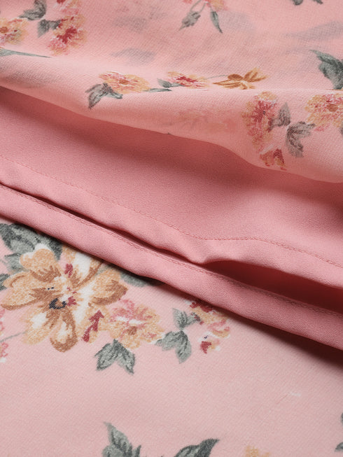 Kiara Pink Spaghetti Front Slit Maxi Dress