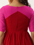 CAMILLA RED COLOUR-BLOCK BOAT NECK MAXI DRESS