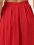 RED MOSS CREPE BOX PLEAT MIDI SKIRT