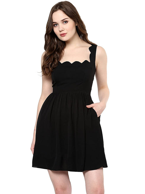 SOFIA SCALLOP BOW BACK MINI DRESS