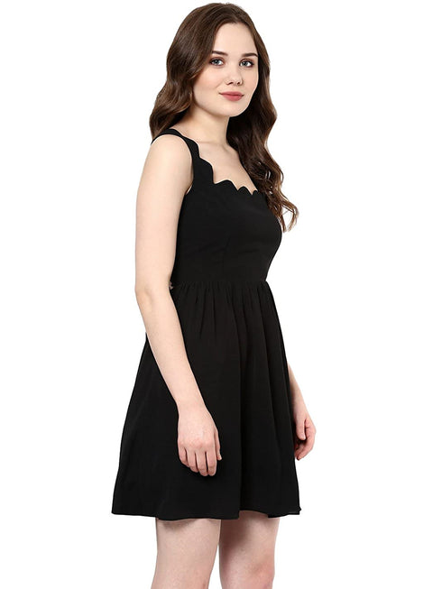 SOFIA SCALLOP BOW BACK MINI DRESS