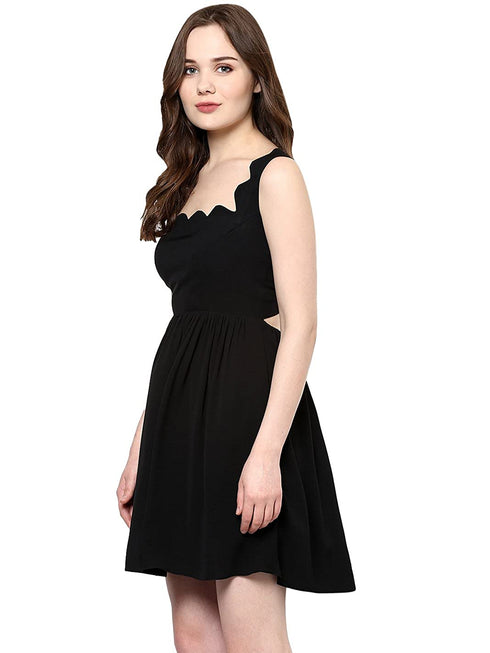 SOFIA SCALLOP BOW BACK MINI DRESS