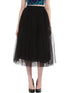 BLACK PLEATED TULLE SKIRT