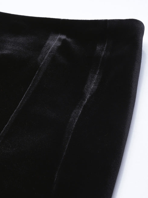 Moira Black Velvet Mini Skirt