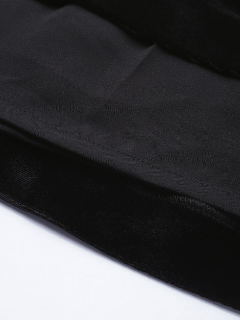 Moira Black Velvet Mini Skirt