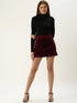 Moira Maroon Velvet Mini Skirt