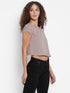 TAUPE RUCHED BACK CROP TOP