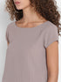 TAUPE RUCHED BACK CROP TOP