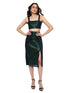 Fae Emerald Green Sequin Metal Zip Crop Top