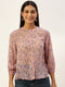 PINK FLORAL BUTTON-FRONT CLASSIC SHIRT