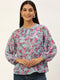 Blue Floral Raglan Sleeve Top