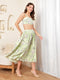 Valencia Lime Rayon Pleated MidI Skirt