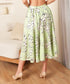 Valencia Lime Rayon Pleated MidI Skirt