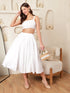 Valencia White Cotton Pleated Midi Skirt