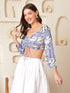 Keana Lilac Rayon Tie-Up Crop Top