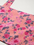 Pink Floral Print Sleveless Crop Top