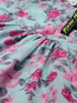 Blue Floral Raglan Sleeve Top