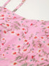 Pink Floral Print Tie Back Crop Top