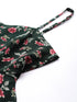 GREEN FLORAL GEORGETTE TIE BACK MINI DRESS