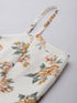 CREAM FLORAL PRINT SPAGHETTI PANELLED MAXI DRESS