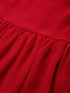 RED COLOUR-BLOCK BOAT NECK MAXI DRESS