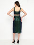 Fae Emerald Green Sequin Metal Zip Crop Top