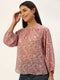 Pink Floral Raglan Sleeve Top